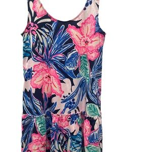 NWOT Lilly Pulitzer Women’s Floral Sleeveless A-Line Dress Size S Ruffle Hem